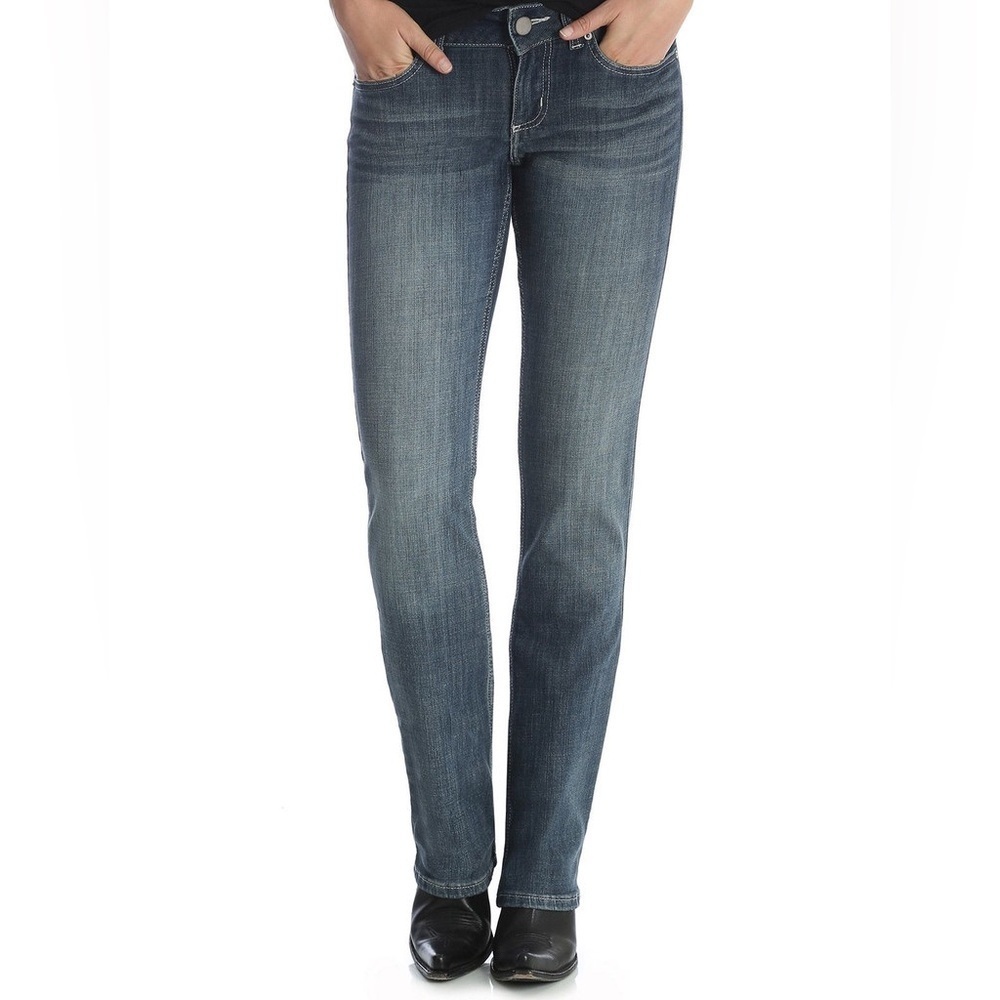 Wrangler Women’s Essential Straight Leg Mid Rise Jeans 1009MWTMS size 9